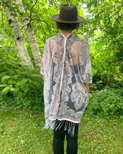 Load image into Gallery viewer, White Sheer Burnout Kimono
