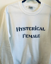 Load image into Gallery viewer, White “Hysterical” Crew Neck Crop Sweatshirt
