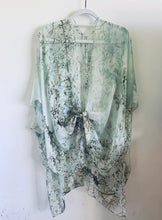 Load image into Gallery viewer, Mint Green Branch Sheer Kimono
