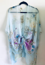 Load image into Gallery viewer, Soft Blue Floral Sheer Kimono
