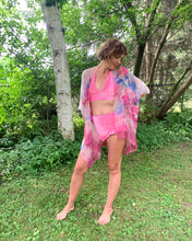 Load image into Gallery viewer, Pink Large Floral Sheer Kimono
