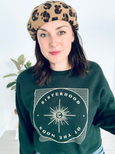 Load image into Gallery viewer, Sisterhood of the Moon- Green Crew Neck Crop Sweatshirt
