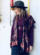 Load image into Gallery viewer, Burgundy and Copper Velvet Burnout Slim Fit Kimono
