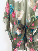 Load image into Gallery viewer, Olive Rose Sheer Kimono
