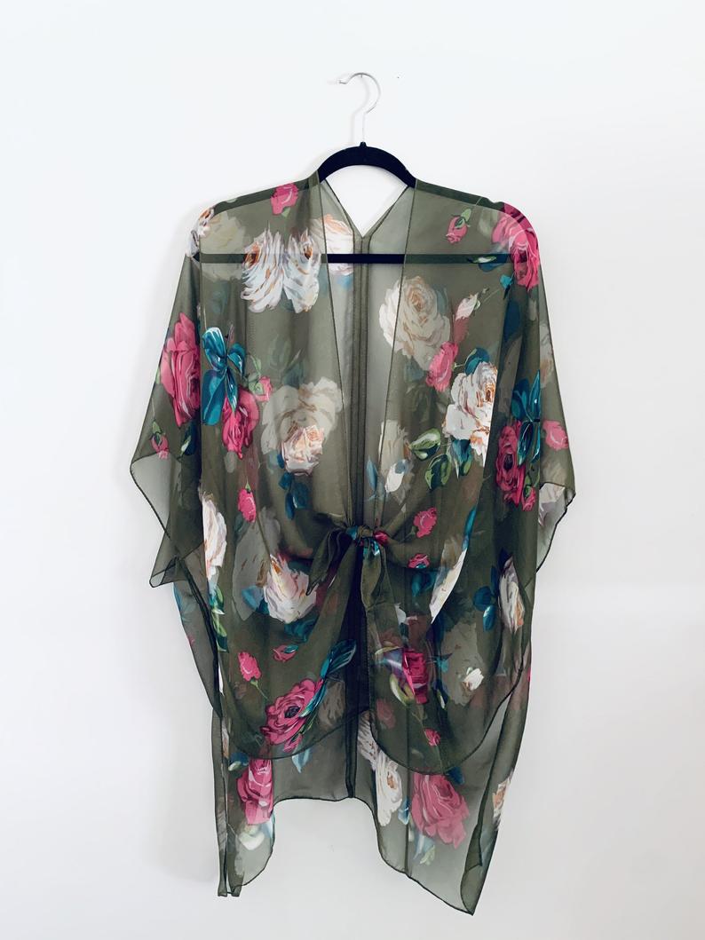 Olive Rose Sheer Kimono
