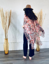 Load image into Gallery viewer, Pink Ikat Semi Sheer Kimono
