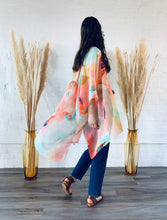 Load image into Gallery viewer, Pink and Mint Abstract Sheer Kimono
