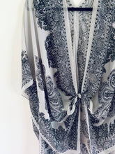 Load image into Gallery viewer, Light Grey Paisley Sheer Kimono
